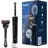 Электрическая зубная щетка Oral-B Vitality Pro X Clean с бритвой Gillette Fusion 5 (черный)