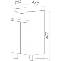  Misty Элегия - 50 Тумба напольная прямая (ПВХ) - Э-Эле01050-011Н