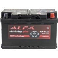 Автомобильный аккумулятор ALFA AGM R+ (80 А·ч)