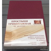 Простыня Альвитек Трикотажная на резинке 160x200x20 ПТР-МАР-160 (марсала)