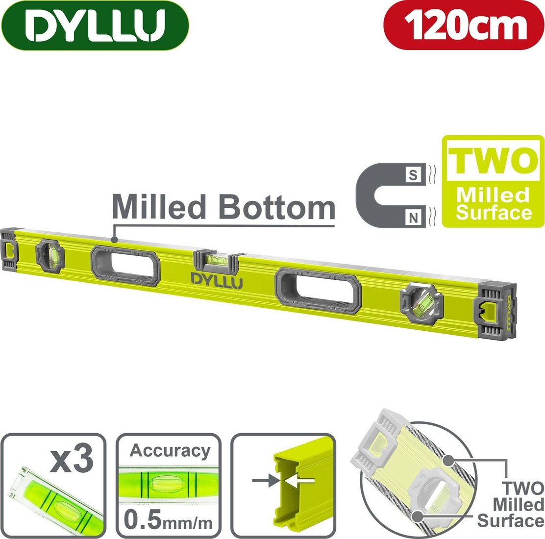 

Уровень строительный Dyllu DTSL3G120