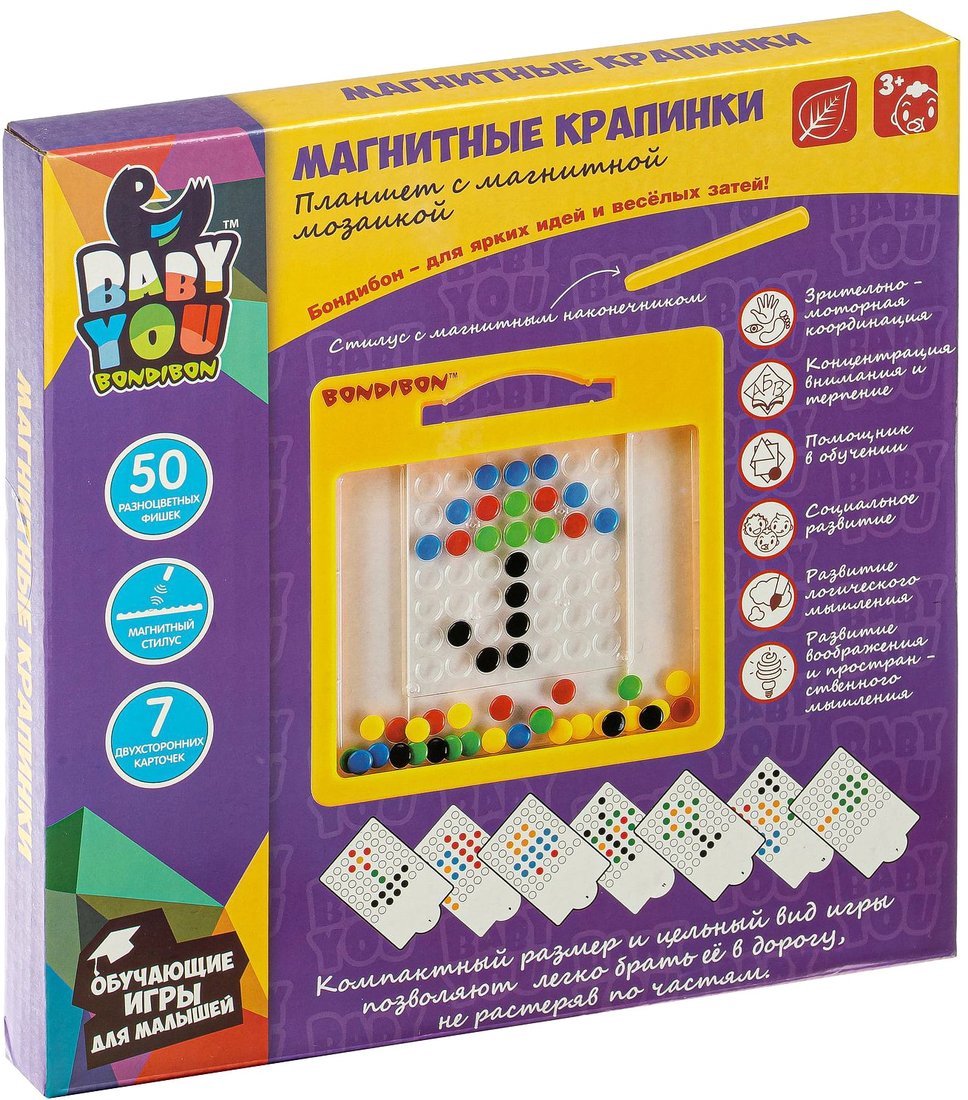

Интерактивный планшет Bondibon Мозаика в планшете Магнитные крапинки ВВ4966