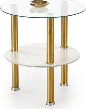

Журнальный столик Halmar Ducat s (белый мрамор/прозрачный/золотой)