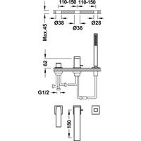 Смеситель Tres Slim 20216103Bm