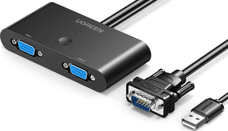 

Адаптер Ugreen MM126 30711 2xVGA - VGA/USB (1 м, черный)