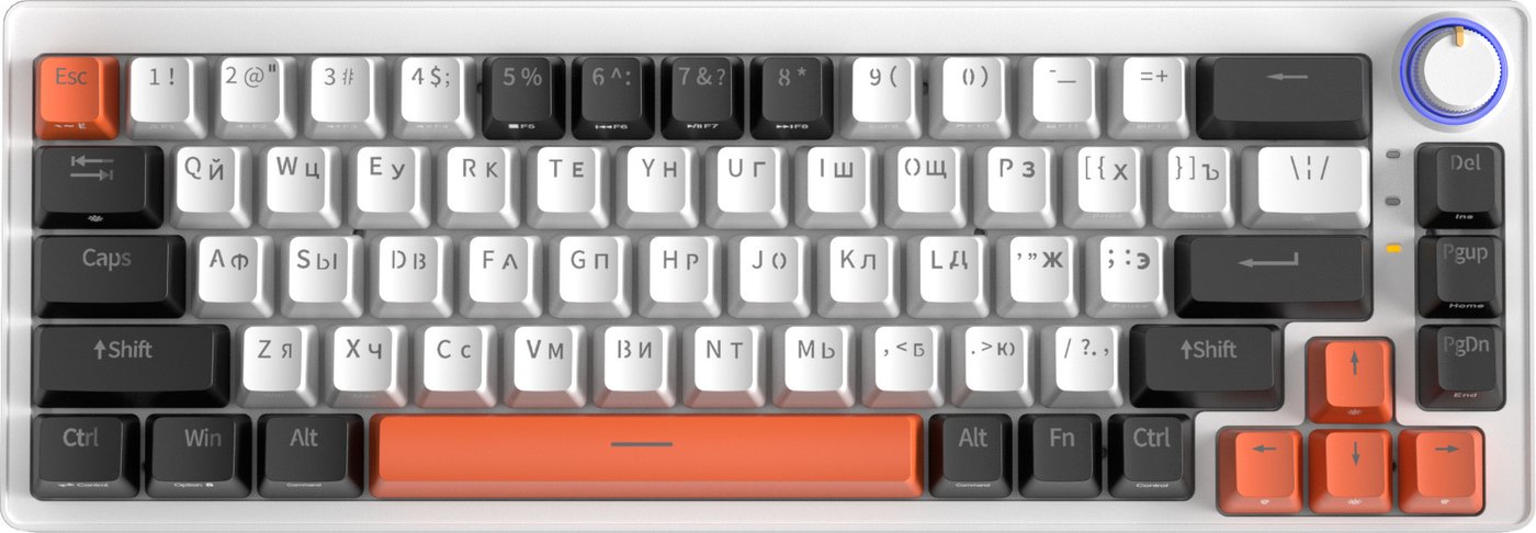 

Клавиатура Cyberlynx ZA68 White Black Orange (TNT Yellow)
