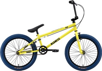 Велосипед Stark Madness BMX 1 2025 (лимонный/черный/лазурный)