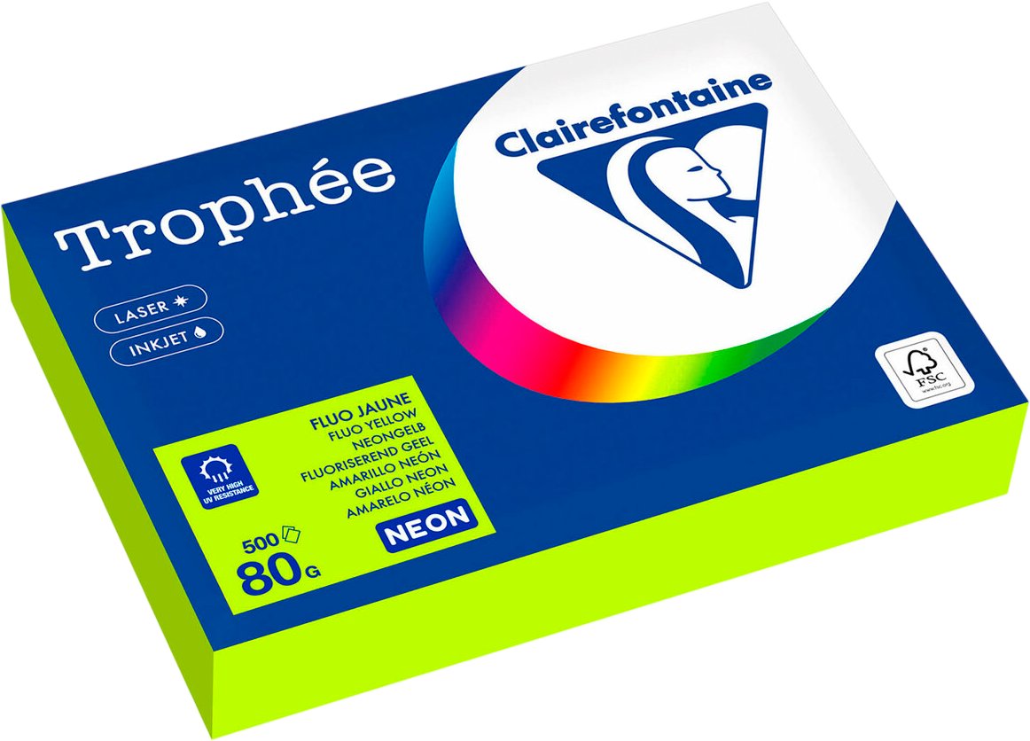 

Офисная бумага Clairefontaine А4 80г/м2 2977PC (500л, неон желтый)