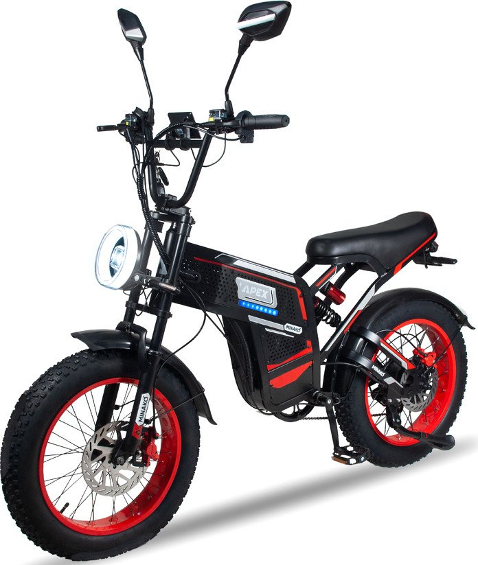 Электровелосипед Minako Apex 2025 (черный/красный)