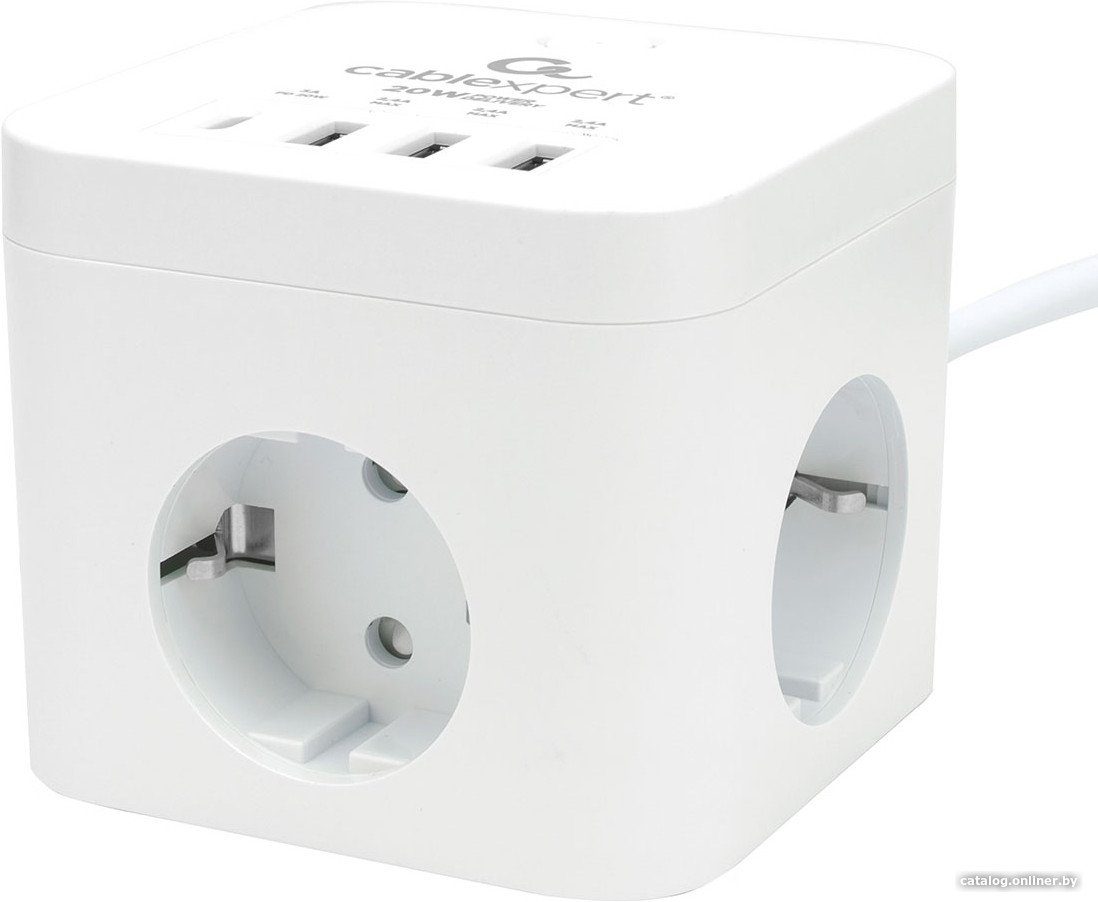 Сетевой фильтр Cablexpert CUBE-3-CU3-W-1.5