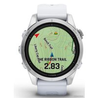 Умные часы Garmin Epix Pro Gen 2 Standard 42 мм (серебро/белый камень)