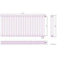 Стальной трубчатый радиатор Сунержа Эстет-00 EU50 500х1125 25 секций (матовый черный)