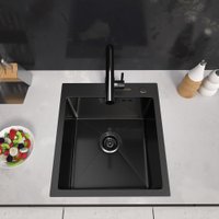 Кухонная мойка ARFEKA ECO AR 450*500 BLACK PVD NANO DECOR MILLET GRAINS