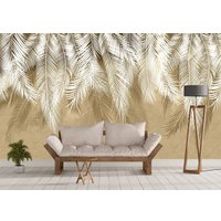 Фотообои Citydecor Пальмовые листья 468x265 бежевый гранж