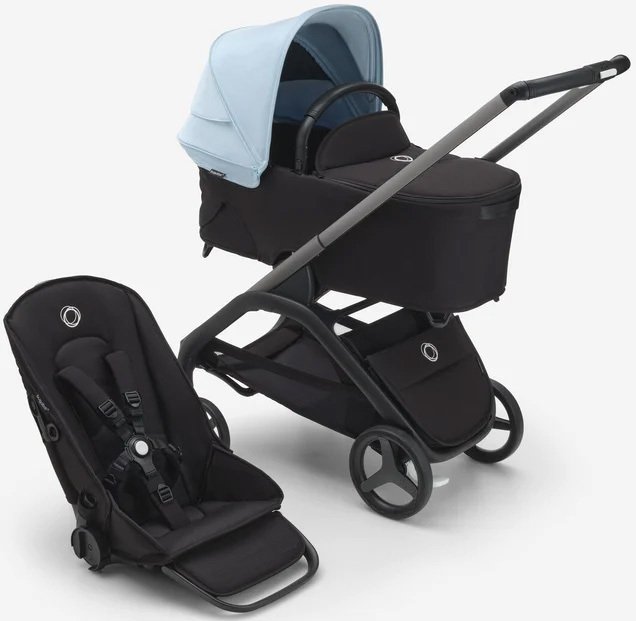 

Универсальная коляска Bugaboo Dragonfly (2 в 1, black/midnight black/skyline blue)