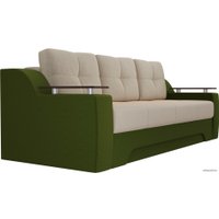 Диван Лига диванов Сенатор 102753 (микровельвет, бежевый/зеленый)