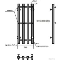 Полотенцесушитель Granula Квадро Вертикаль 21х120 (терморегулятор с таймером, черный)