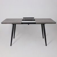 Кухонный стол Мамадома Borg radial-120 раздвижной 120-160х80 (дымчатая керамика/черный)