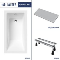 Ванна Lauter Estelle 130х70 21206030 (с ножками и серым подголовником)