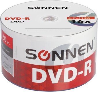 DVD-R диск Sonnen 4.7Gb 16x 512574 (50 шт.)