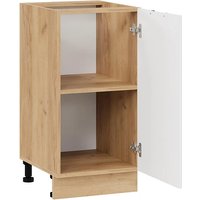 Шкаф напольный Трия Гренада с одной дверью 1Н4 (дуб крафт золотой/холст белый) в Солигорске