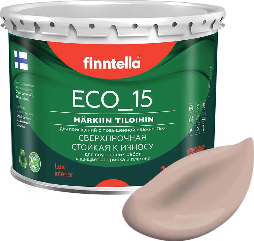 

Краска Finntella Eco 15 Jauhe F-10-1-3-FL102 2.7 л (теплый бежевый)