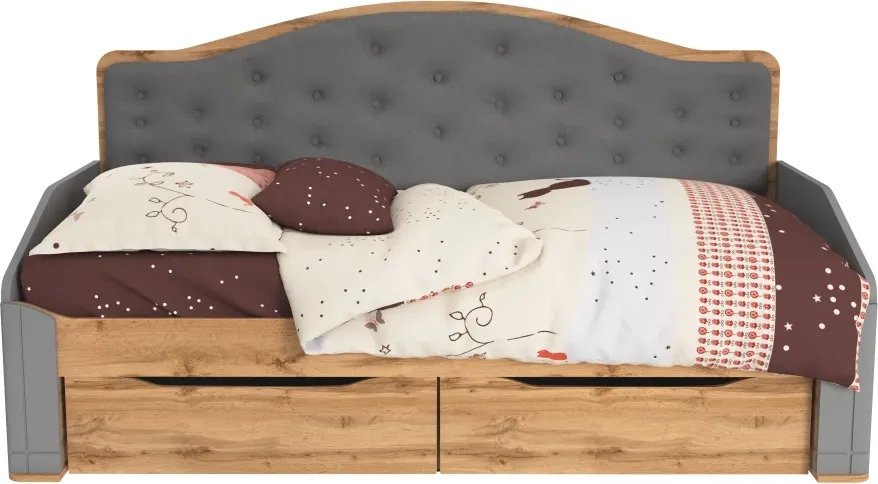 

Кровать-тахта Modula Карпин INV01KM-2S-2056/987/1116(06) (серый/дуб натюрель/серый ткань)