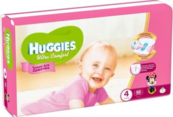 Подгузники Huggies Ultra Comfort 4 для девочек (66 шт)