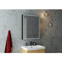Континент Шкаф с зеркалом Mirror Box Black Led 60х80