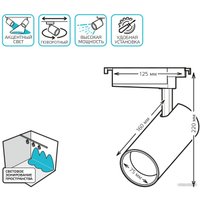 Трековый светильник Gauss TR072