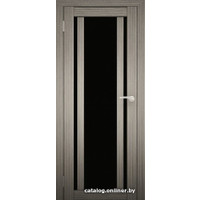 Межкомнатная дверь Юни Амати 11 (ч) 60x200 (дуб дымчатый/черное стекло) в Орше