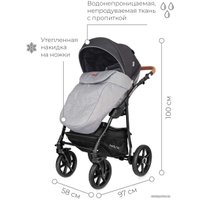 Универсальная коляска Riko Basic Bella Lux (3 в 1, 01/темно-серый)