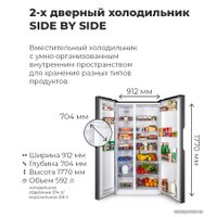 Холодильник side by side MAUNFELD MFF177NFB