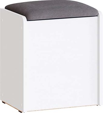 Банкетка Трия Бостон (белый ясень/велюр серый)