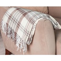 Плед Vladi Метро 4/CANNY 50175 (140x200, белый/серый/коричневый)