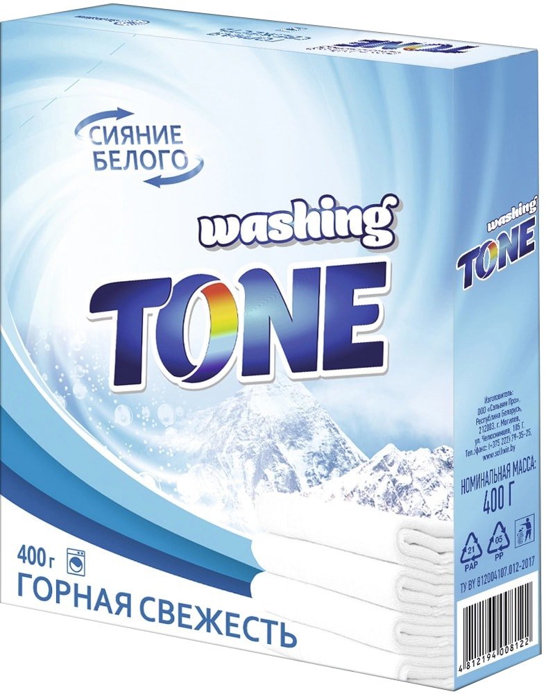 

Стиральный порошок Washing Tone Горная свежесть 400 г