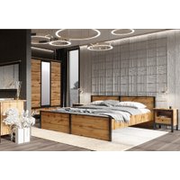 Шкаф распашной Black Red White Loft SZF3D2S (дуб вотан/черный) в Бресте