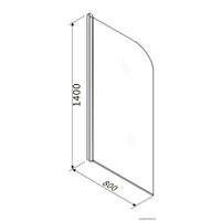 Стеклянная шторка для ванны Roxen Brimen 52010-80 80х140 в Бресте