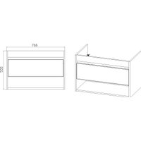  Viant Тумба с умывальником Бостон Como 80 VBOS80CO-T1YP+S-UM-COM80/1-w