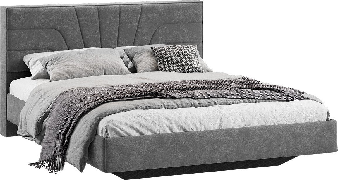 Кровать Трия Пандора 160x200 Тип 1 (велюр Brut Grey 16)