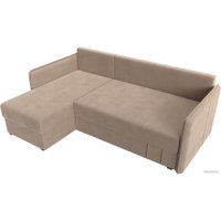 Угловой диван Лига диванов Слим левый (велюр бежевый)