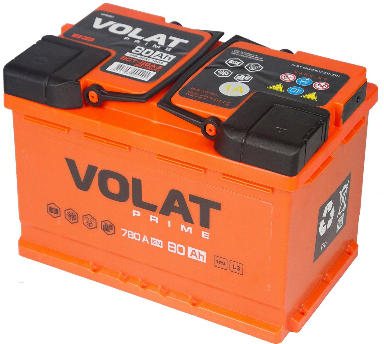 

Автомобильный аккумулятор VOLAT Prime R+ (80 А·ч)
