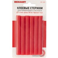 Клеевые стержни Rexant 09-1229 (6 шт, красный)