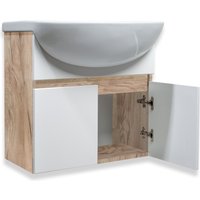  Runo Тумба с умывальником Лада 50 + Уют 50 (подвесная, блэквуд/белый)
