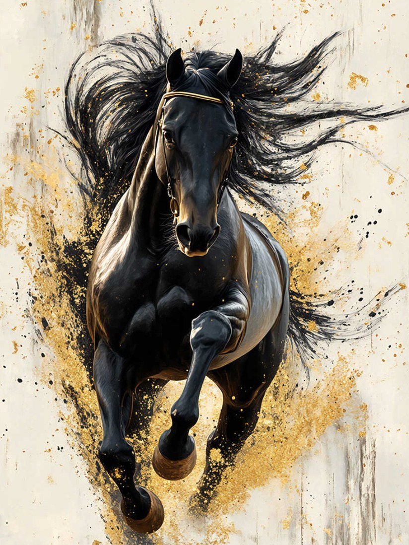 

Алмазная мозаика Феникс+ Вороной конь 70843