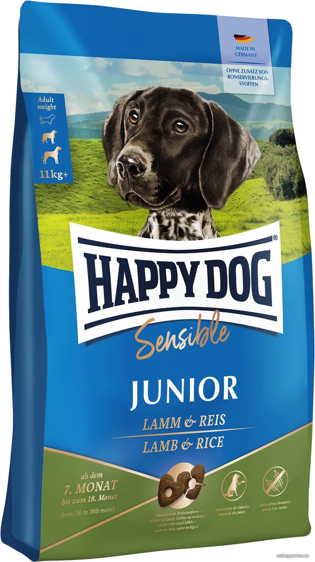 Сухой корм для собак Happy Dog Sensible Junior Lamb & Rice 10 кг