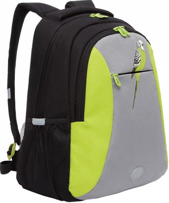 Школьный рюкзак Grizzly RD-242-4/1 (черный/салатовый)