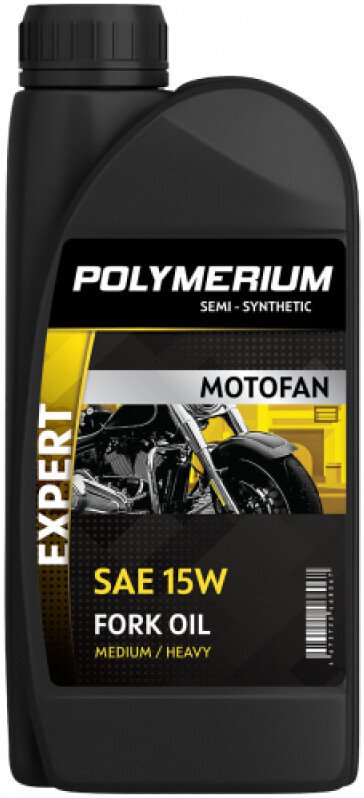 Вилочное масло Polymerium Motofan fork oil expert medium/heavy 15W 1л