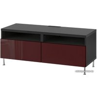 Тумба Ikea Бесто 892.979.60 (черно-коричневый сельсв/сталларп, глянцевый)