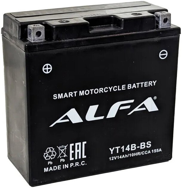 Мотоциклетный аккумулятор ALFA YT14B-BS (14 А·ч)